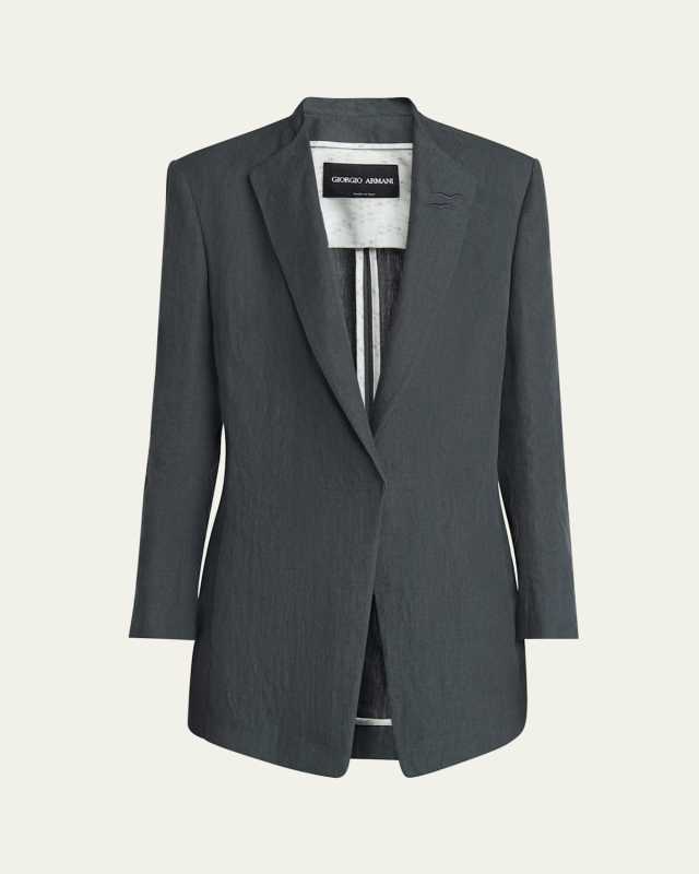 Linen Single-Breasted Blazer